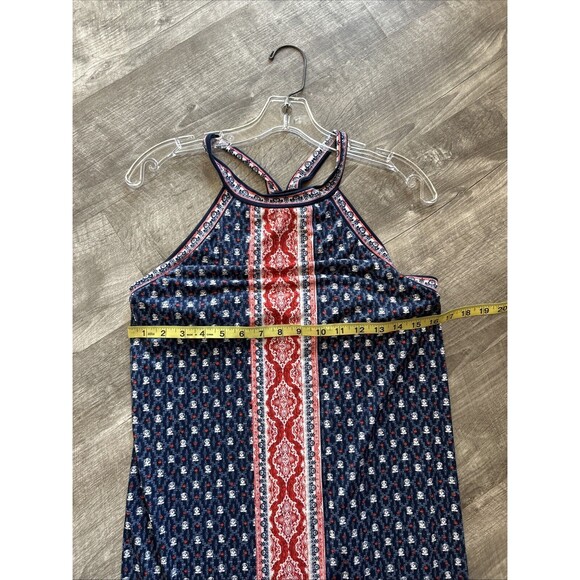 Max Studio Shift dress Women L Red blue Racerback sleeveless Stretchy Shelf Bra - Picture 6 of 8